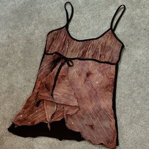 Vintage Coral and Brown Tank Top - Paris